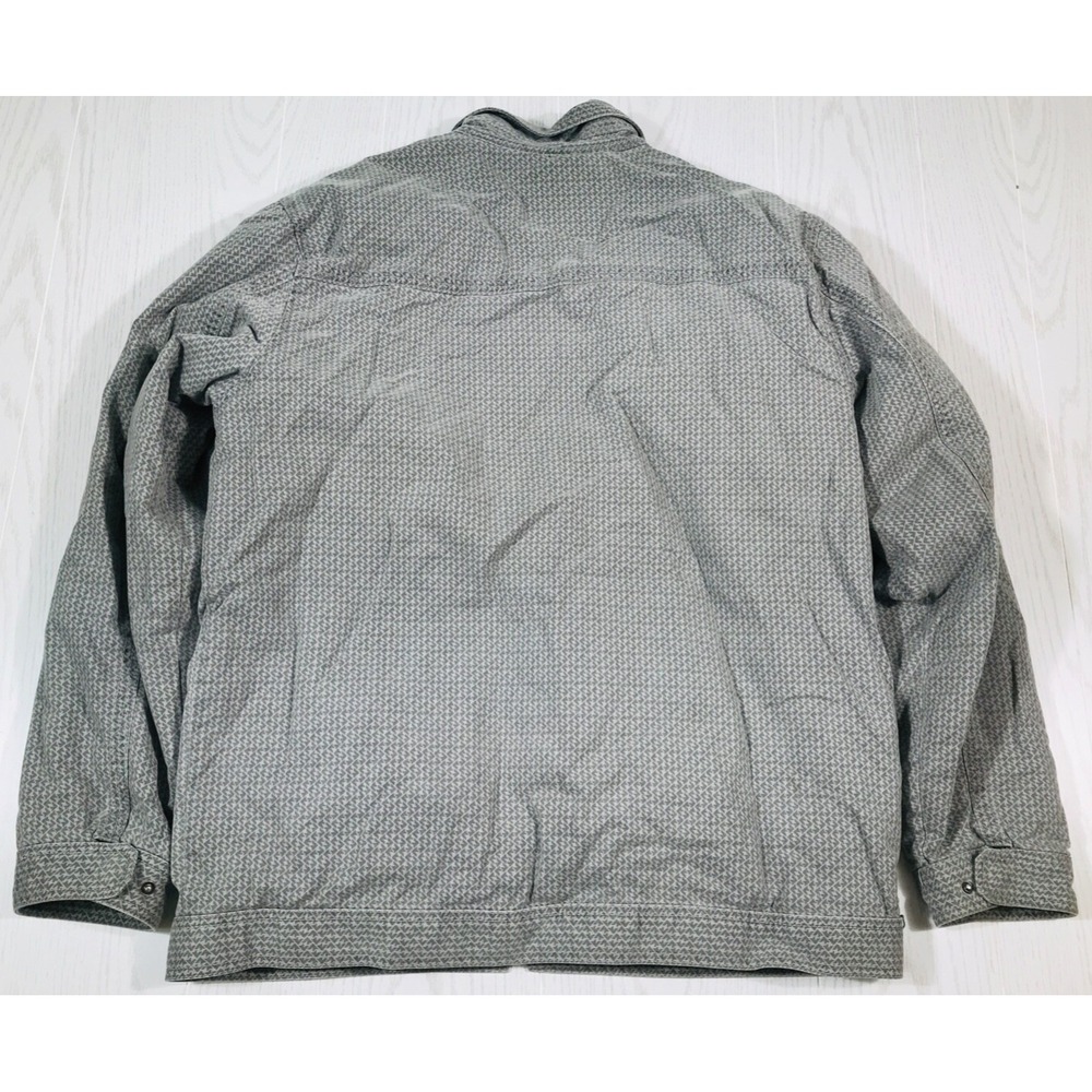 Quiksilver Sherpa Lined Jacket Men XXL Full Zip Gray Houndstooth Pockets Cotton